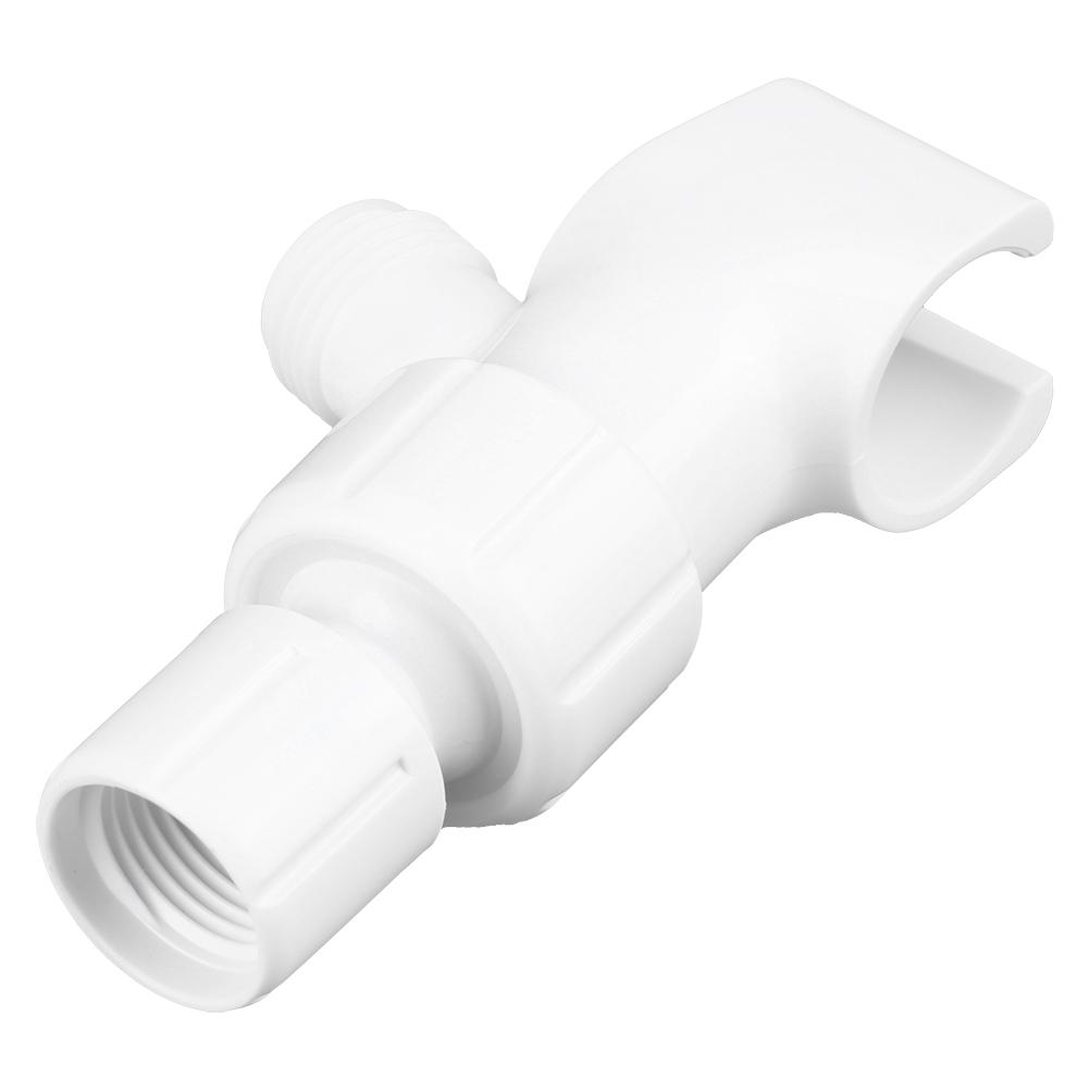Universal White Shower Diverter Adjustable HandHeld Shower Bracket Adapter Bathroom Accessory