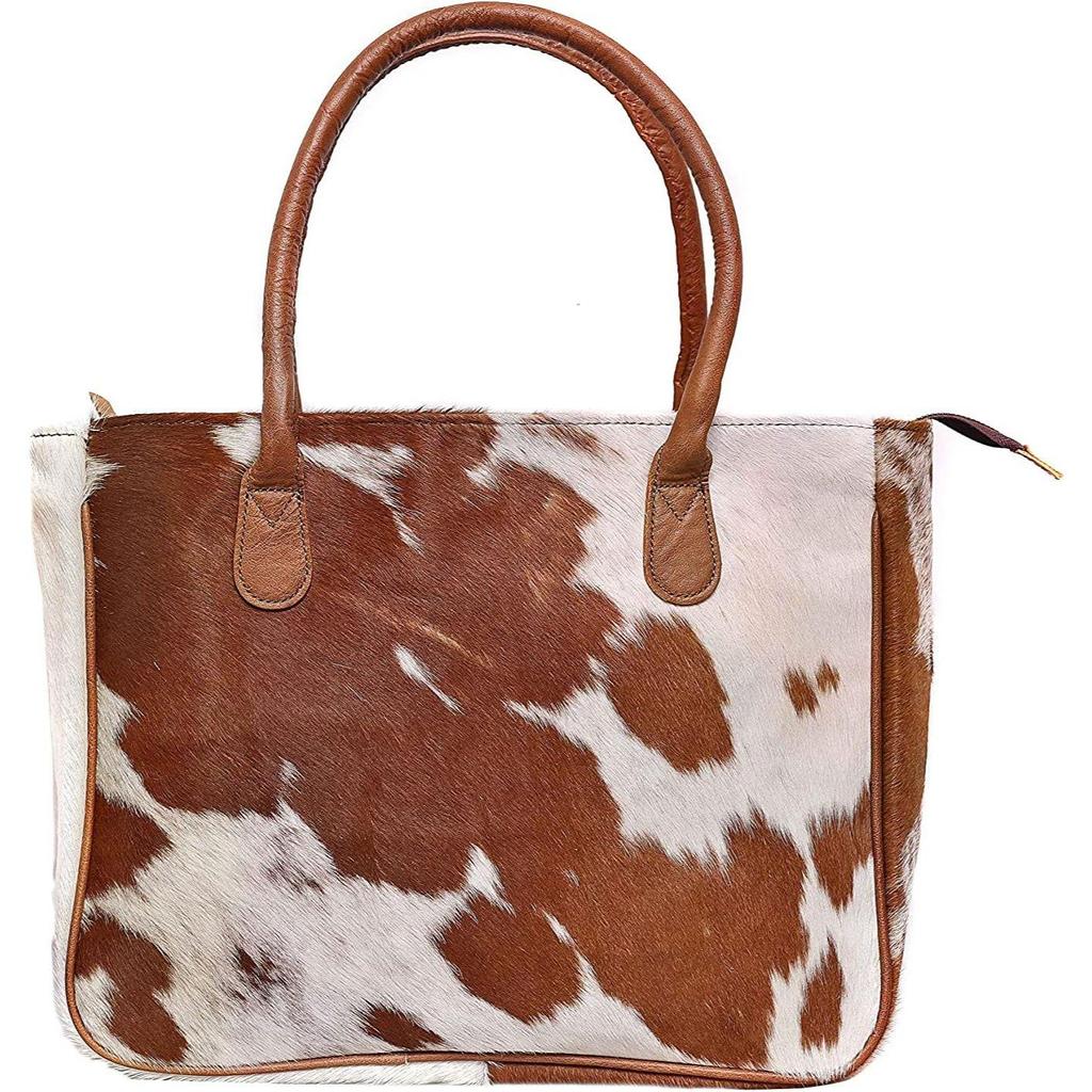Women's Western Classic Cowhide Tote Bag Shoulder Handbag with Freebie Clutch Shoulder Hand Bag Classical Tote