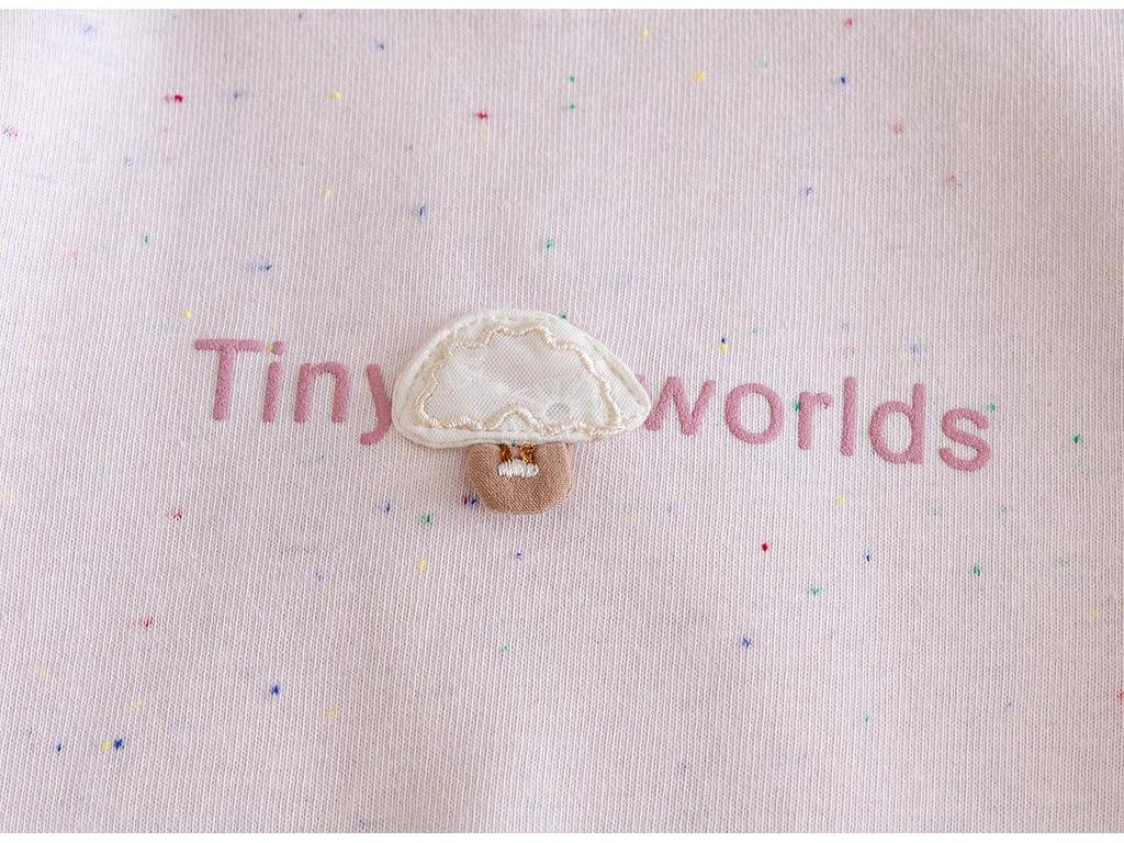 Детский свитшот в стиле принцессы с кружевной отделкой - Весна/Осень 2025, Однотонный, Топ с круглым вырезом