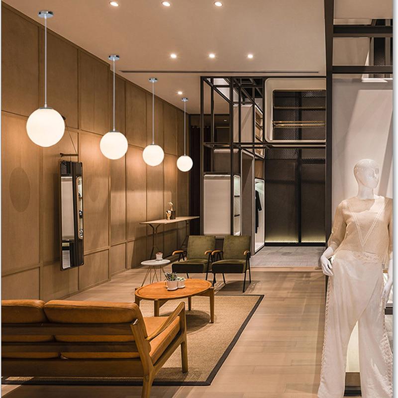 Современная простая молочно-белая стеклянная люстра с одной головкой E27, светодиодная люстра для гостиной, столовой, спальни, кухни, освещение