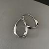 Möbius Strip Ear Cuffs: High-End Geometric Metal Hoop Earrings with Polished Ovals