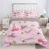 Постельное белье с цветочным принтом, розовый комплект постельного белья с макияжем и наволочкой, романтичный модный подарок для девочек и женщин, комплект пододеяльника