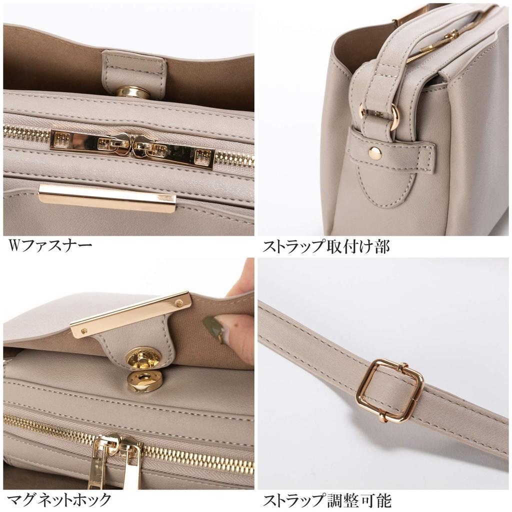 Crossmarberry Mini Shoulder Bag with Multiple Storage Perfect for Office and Going for Women and Ivory Zipper, Pockets, Casual, Simple, Stylish, Cute,