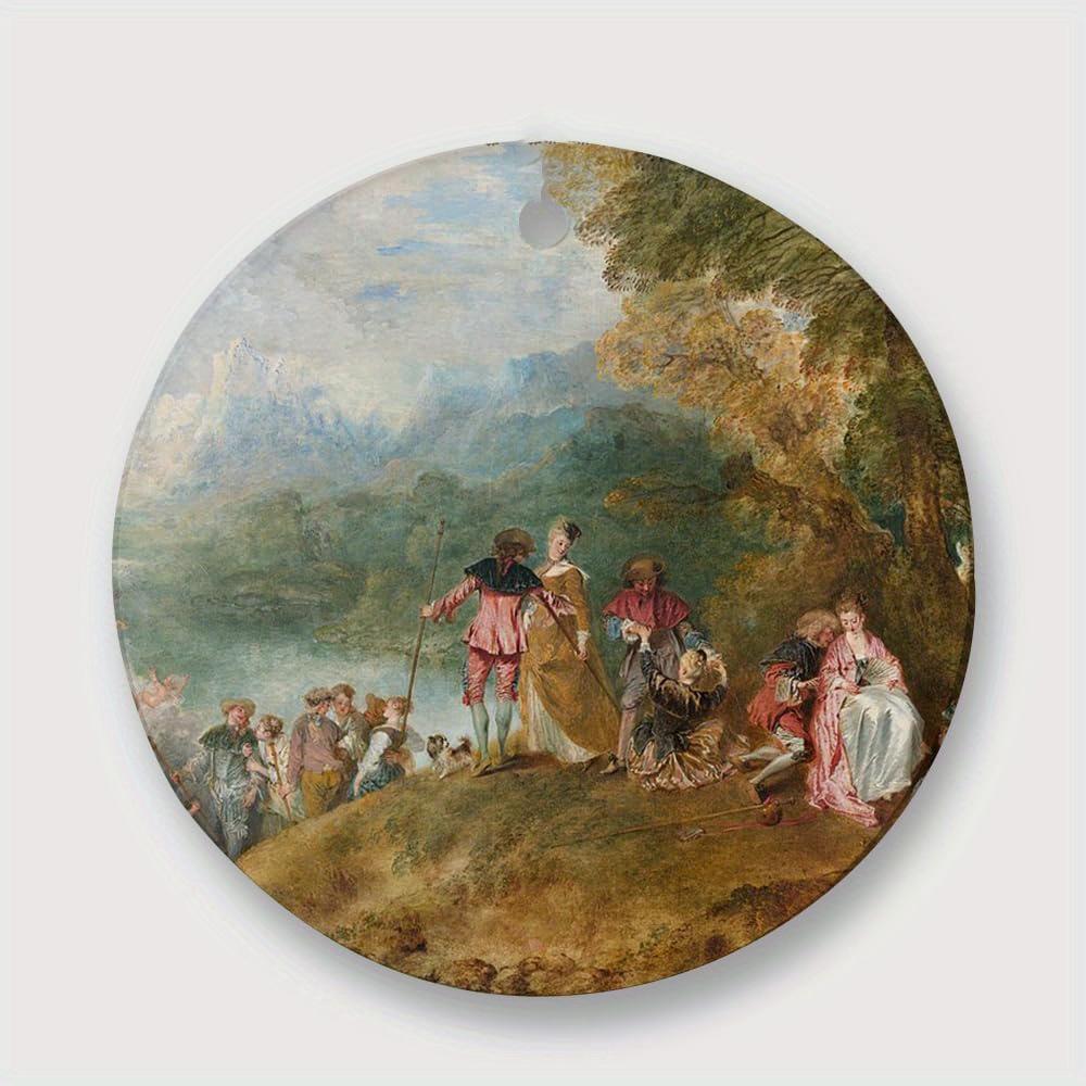 1 шт. 2D Плоская Деревянная Орнаментная Картина Маслом Девы Марии и Младенца Иисуса Нежных Объятий - 20 см