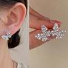 Серебряные серьги-гвоздики с бабочками для женщин, роскошные свадебные украшения со стразами, милые серьги pendientes mujer