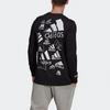 Adidas Мужская футболка с длинным рукавом и логотипом во всю спину, черный GN6853