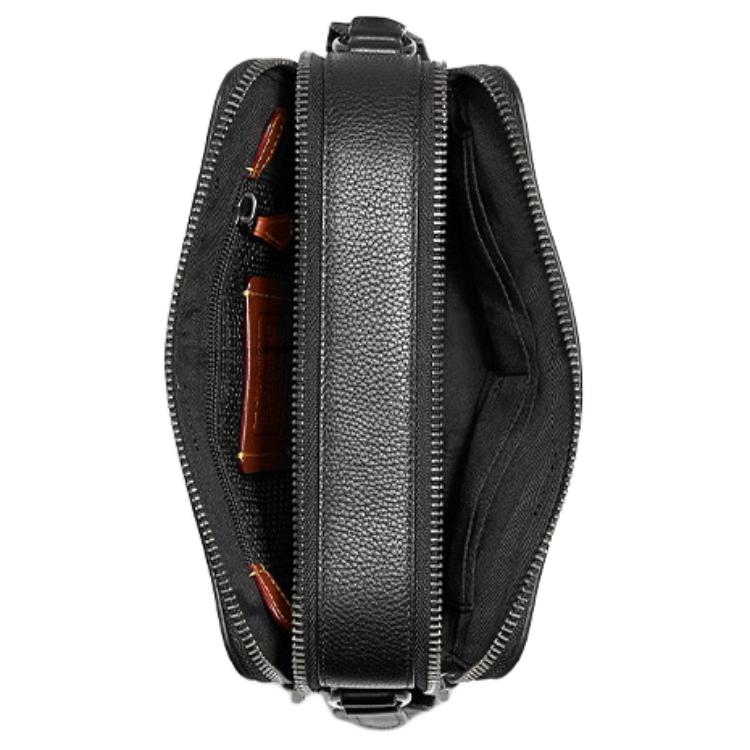Coach Чартер 24 Однотонная Кожаная Сумка-Кроссбоди на Широком Плечевом Ремне Среднего Размера Унисекс Черно-Медный Черный C5315-JIBLK