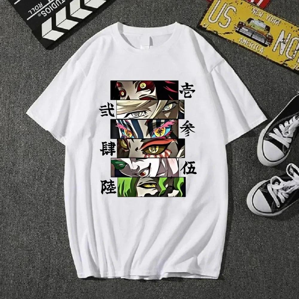 Hot Sale Anime Peripherals Demon Slayer Manga Graphic Print Short-sleeved Men Women Cotton Comfortable Soft  Loose Casual Oversized Top Summer New Tee