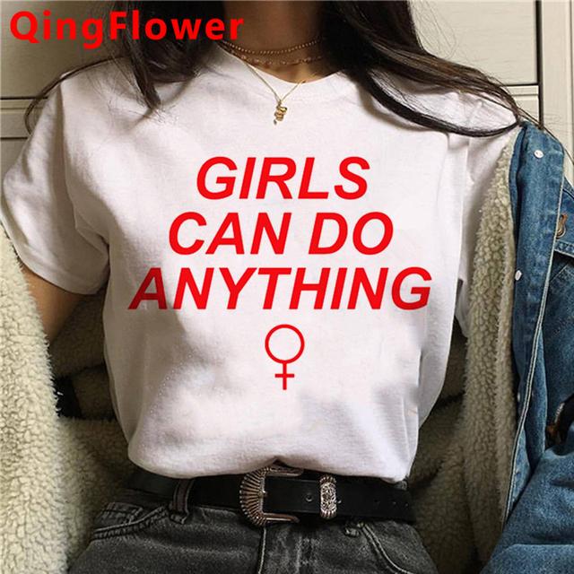 Футболка Feminist Girl Power Grl Pwr Feminism, женская уличная одежда, японская одежда в стиле гранж, футболка