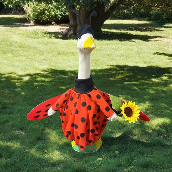 Easter Goose Outfit Graduation Bees Ladybug Clothes Set for Standard Lawn Goose 23" Spring Summer Happy Easter Bunny Porch Goose Sign Garden