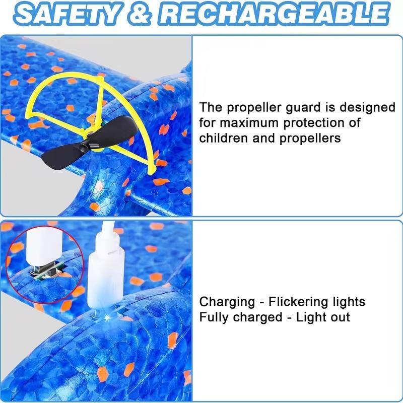 Электрический пенный планер Ручной запуск Самолет для метания со светодиодной подсветкой Автоматический полет Модель самолета Уличные детские игрушки Подарки для мальчиков