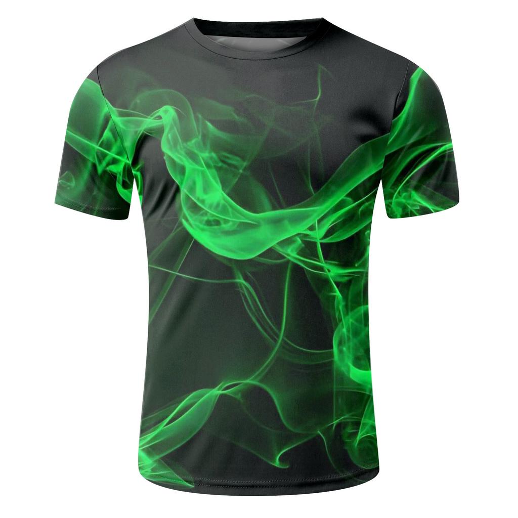 Летняя мужская футболка с 3D-принтом букв, футболка с круглым вырезом и коротким рукавом