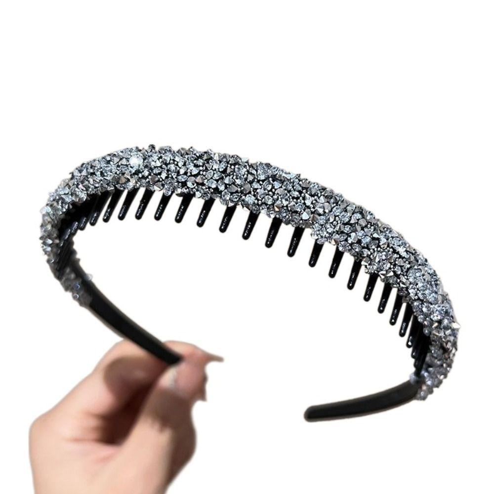 Rhinestone Headwear Non-slip Hairband Fashion Rhinestone Hair Hoop  Women