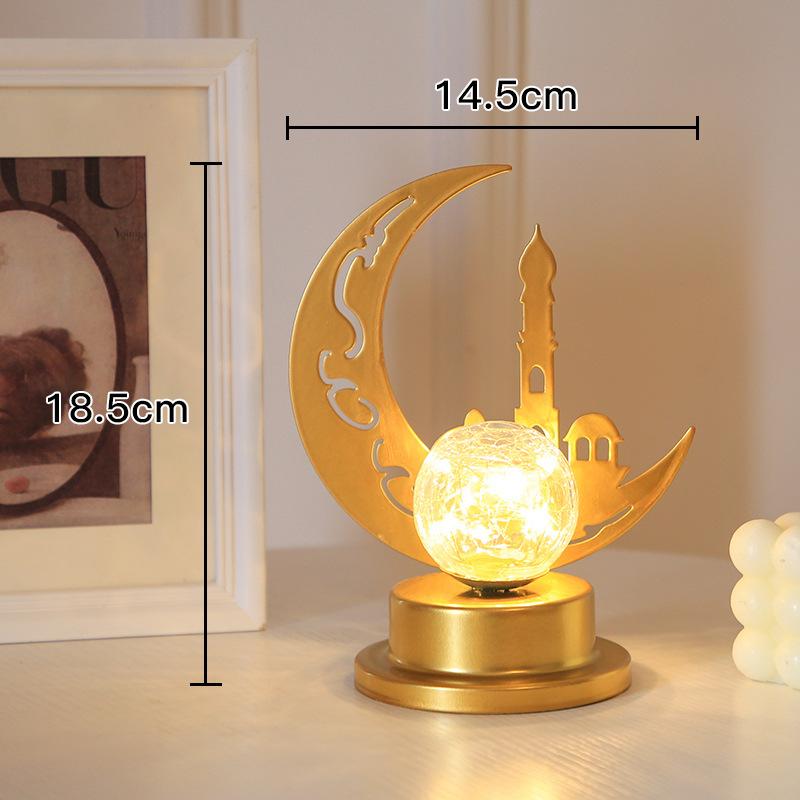 Eid Ramadan Moon Led Lamp Decoration for Home Metal Ramadan Kareem Light Decoration Mubarak Muslim