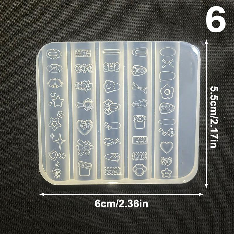Bowknot Nail Mold in 3D Silicone; Transparent Templates for Flower Heart Lace Nail Art Designs
