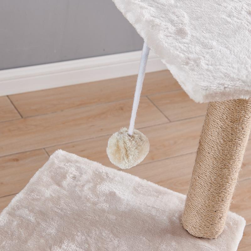 Кошачье дерево для домашних кошек. Современная башня для кошек с когтеточками из сизаля. Кошачья квартира с плюшевой лестницей для лазания и свисающим мячом.