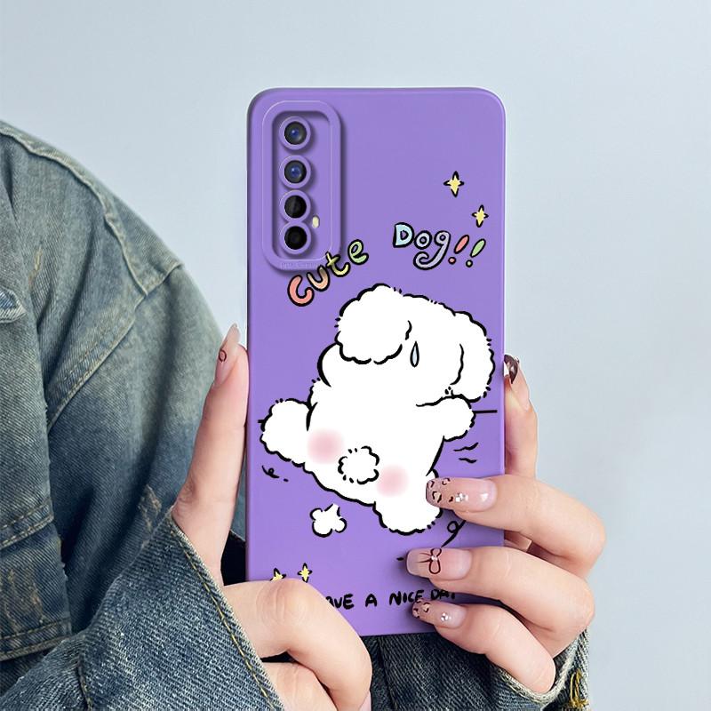 For Realme 7 RMX2151 RMX2155 Phone Case Realme7 4G Back Cover Soft Silicone Sweet Lovely Cartoon Panda Flower Printed Coque Capa