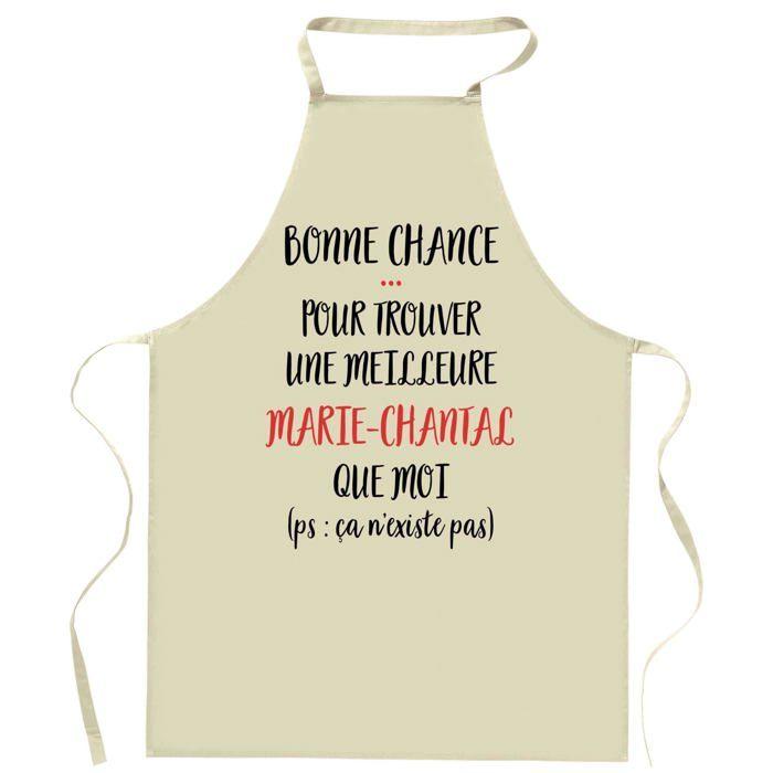 Tablier de cuisine - Marie-Chantal - Impression bretonne - Coton épais - Liens ajustables