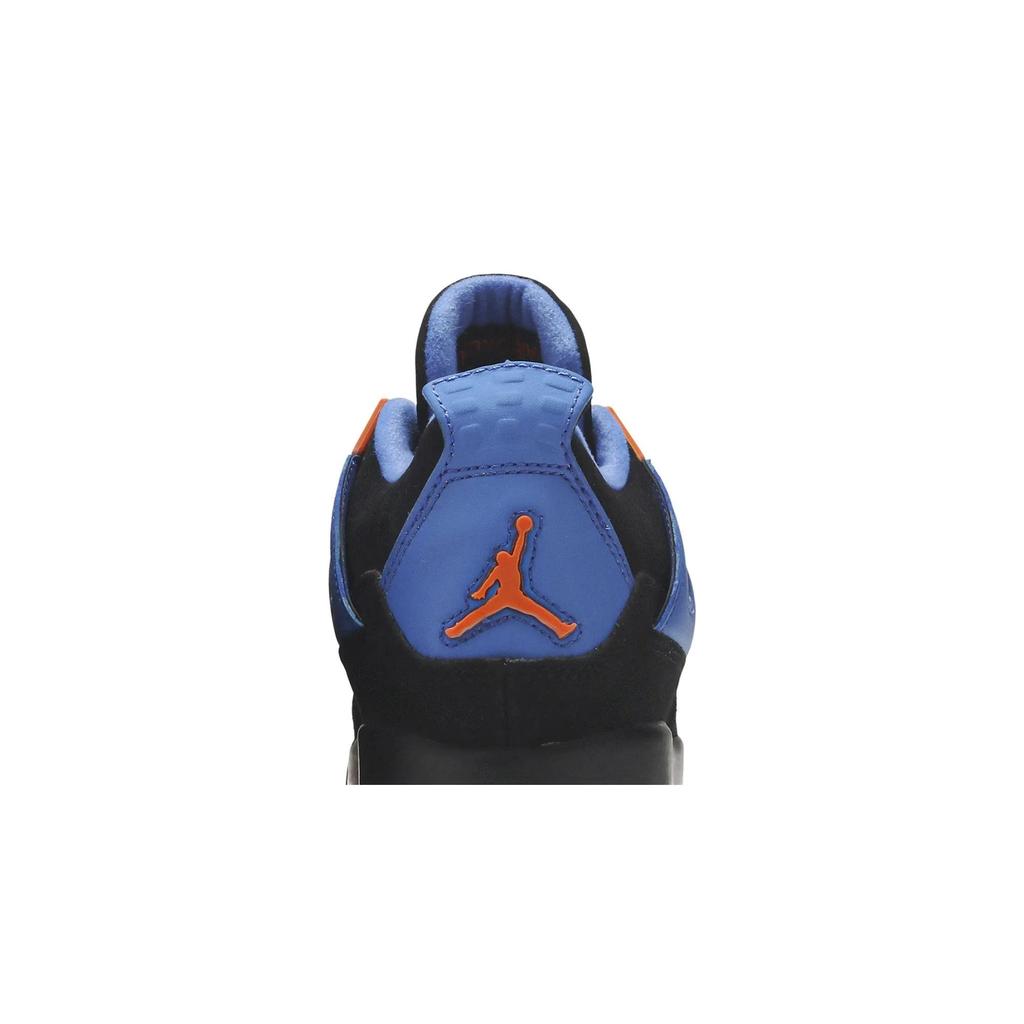 Air Jordan 4 Retro Grade School 'Cavs' (Unisex) Black / Safety Orange / Game Royal Kids' Basketball Shoes 408452 027