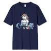 Funny Gym Unicorn Fitness Fitness Round Neck Cotton T-Shirt Men Casual Short Sleeve T Shirt Top Fashion High Quality Clothing