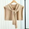 Korean Knitted Shawl Air-Conditioned Room Female Blouse Shoulders Fake Collar Cape Knotted Scarf Solid Color Neck Guard Scarve