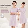 Women's Combed Cotton Pajama Dress with Built-in Bra Pads – Cool, Summer-Ready, Wearable Outdoors, All-Cotton Nightgown.