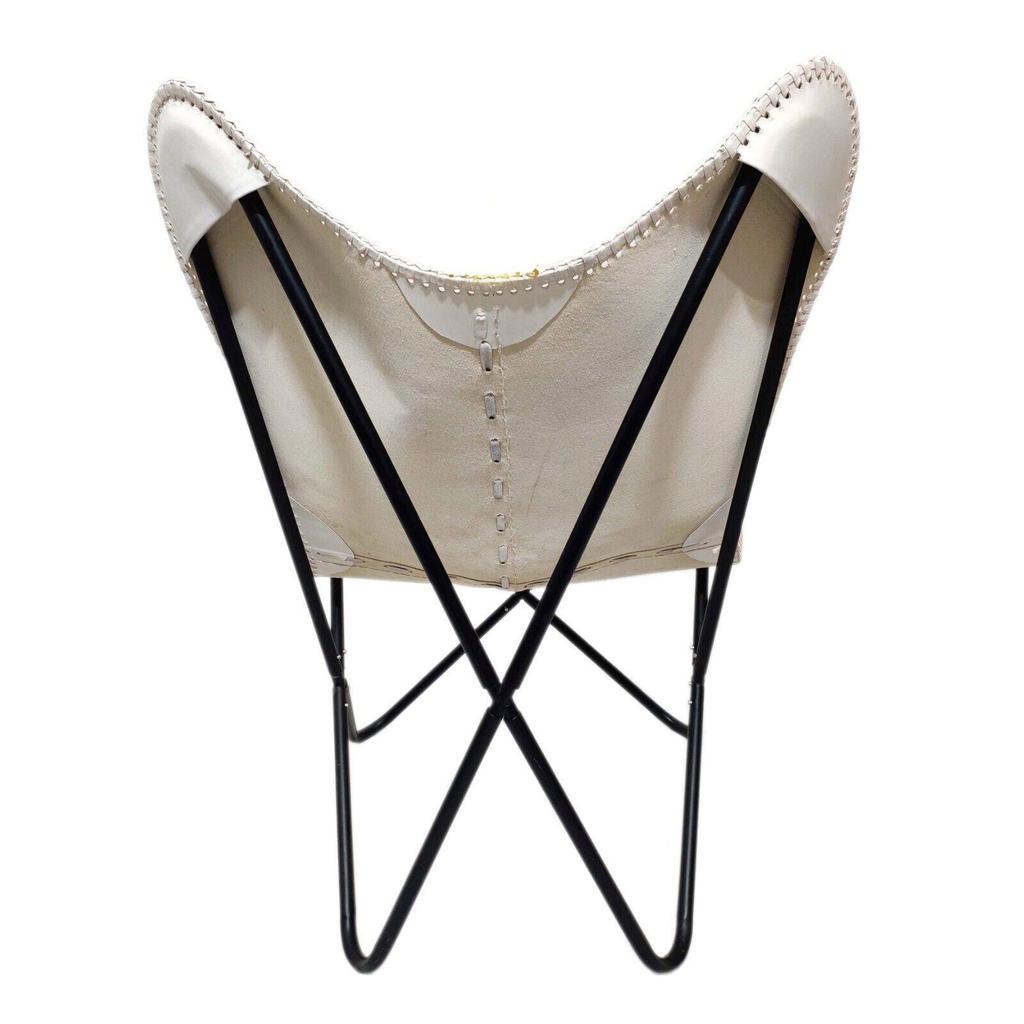 Стул кожаного офиса Хандмаде белого кожаного стула бабочки удобный