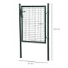 Green Steel Garden Gate with Lock and 3 Keys 97 x 150cm, Green