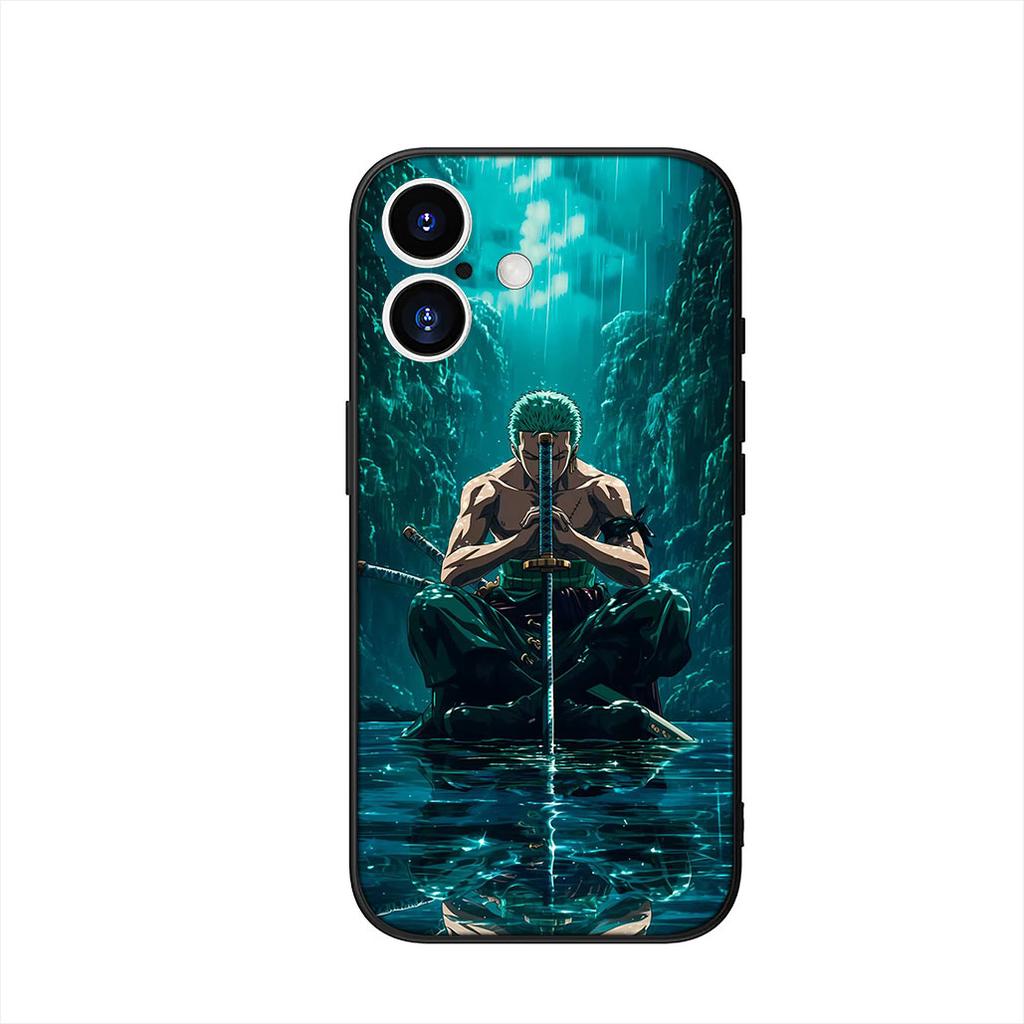 One Ace Pieces Luffy Zoro Phone Cover Case for Apple iPhone 16 15 14 Plus 13 12 Mini 17 Pro Max + 16E Air 16+ ProMax Casing