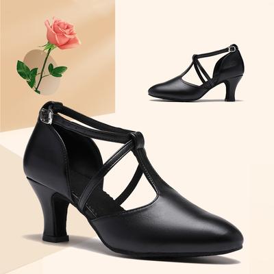 Женская обувь для латиноамериканских танцев с закрытым носком, обувь для сальсы, танго, вальса, социальных бальных танцев