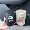 PU Leather Car Beverage Rack Panda Cup Stand Portable Car Cup Holder  Car Interior Accessories
