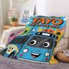 Детское шерстяное одеяло Tayo The L-little Bus — теплое и мягкое, подходит для спальни, гостиной, дивана, кровати, офиса, путешествий, кемпинга.
