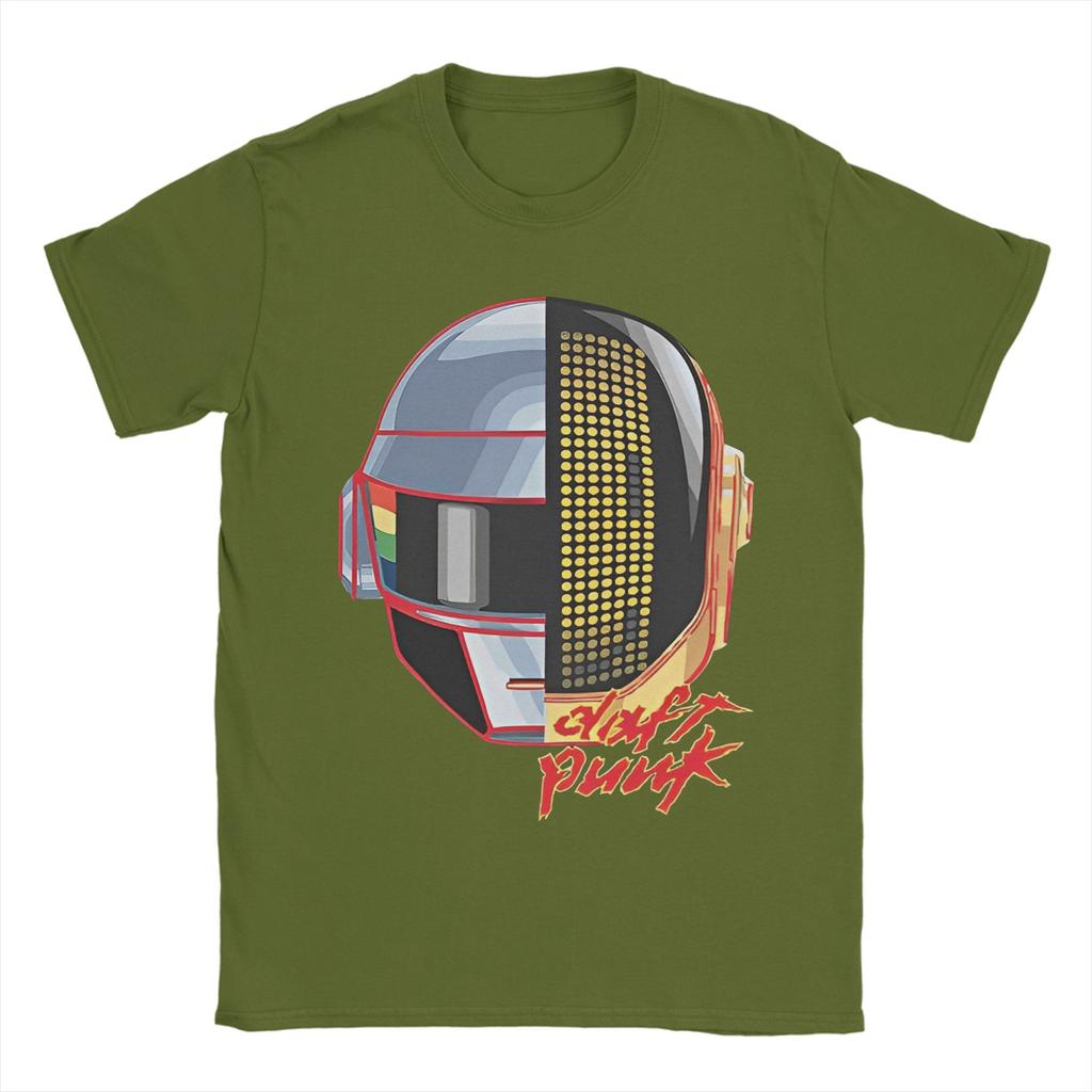 Daft Punk Electronic Band TShirt Beach 100 Cotton TShirts For Men Fashion Pattern Tee Shirt Short Sleeve Vintage Clothing