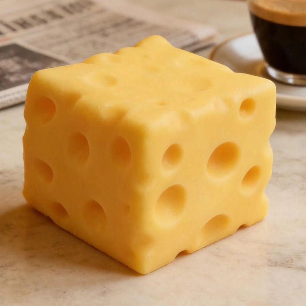 5cm Cheese Squishy Toy Super Soft TPR Fidget Toy Creative Cheese Squeezed Toy Children's Gifts