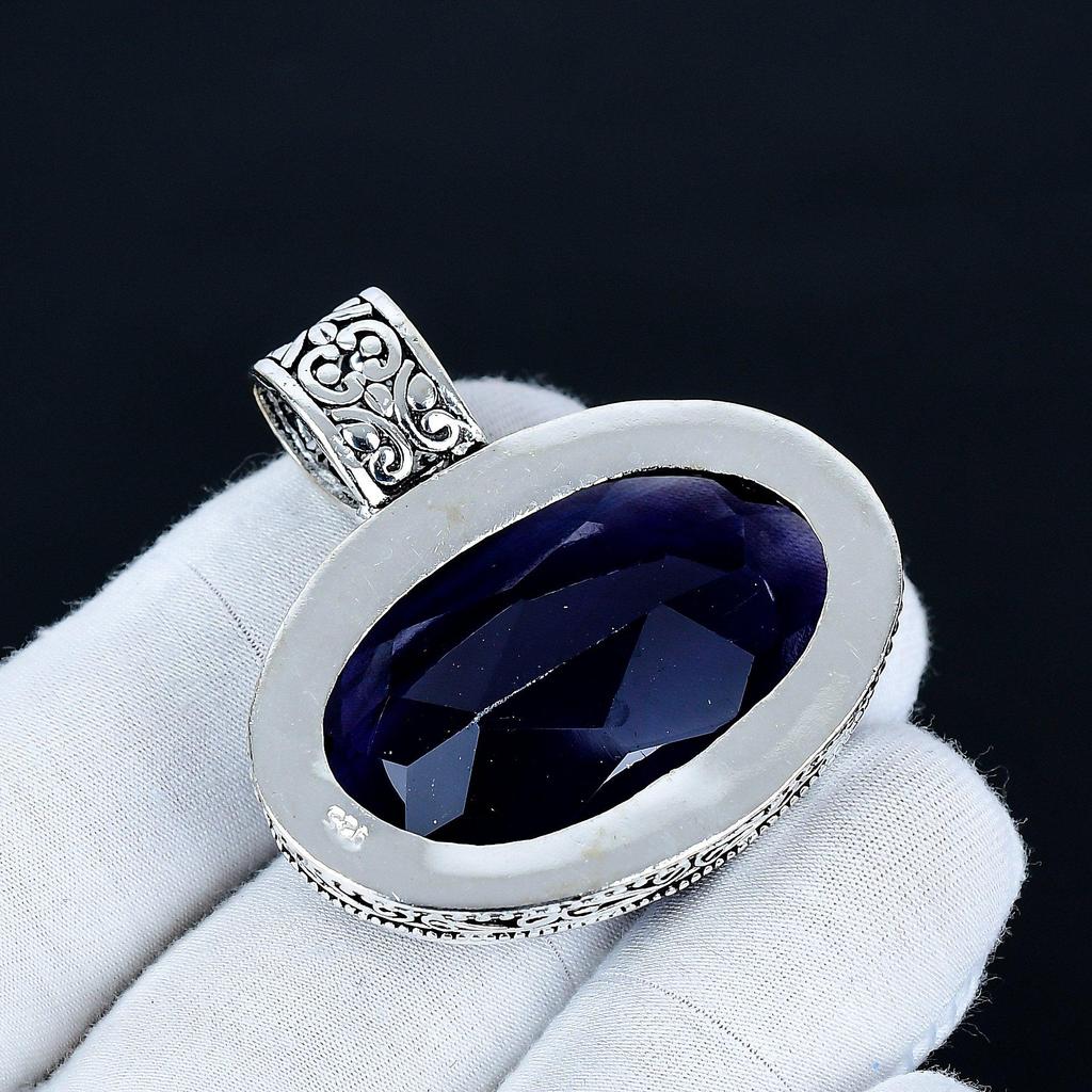 Аметистовый кулон, Ювелирные изделия ручной работы из стерлингового серебра 925 пробы, Серебряный кулон с аметистом, Ювелирные изделия для вечеринок для женщин, Подарок на помолвку