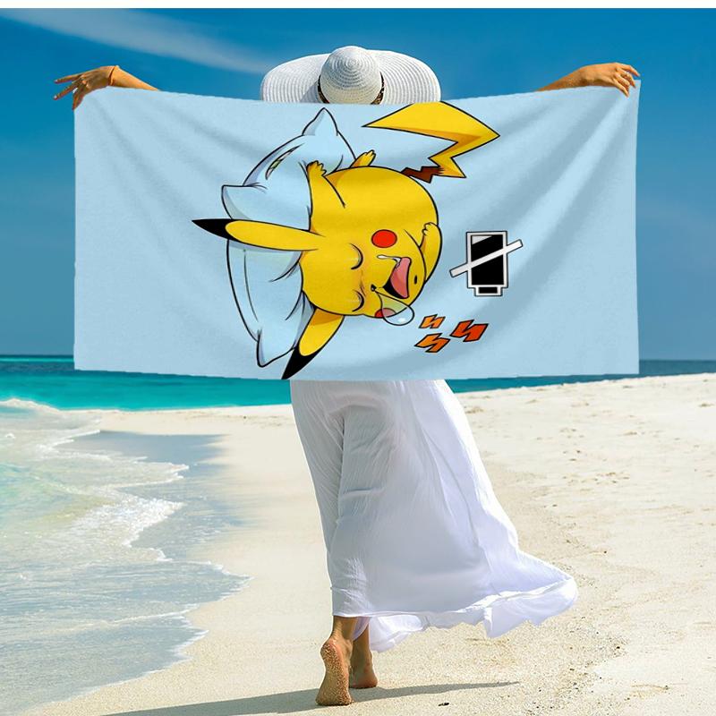 Cute Pika Adventure Beach Towel, Super Soft Microfiber, Gift for Her/Him, Birthday, for Pool, Beach, Travel, Home Decor Fan gifts