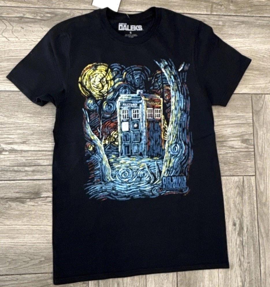 2017 Dr Who & the Daleks Van Gough Tardis Officially Licensed 100% Cotton T-shirt Mens Tees Top Size Small