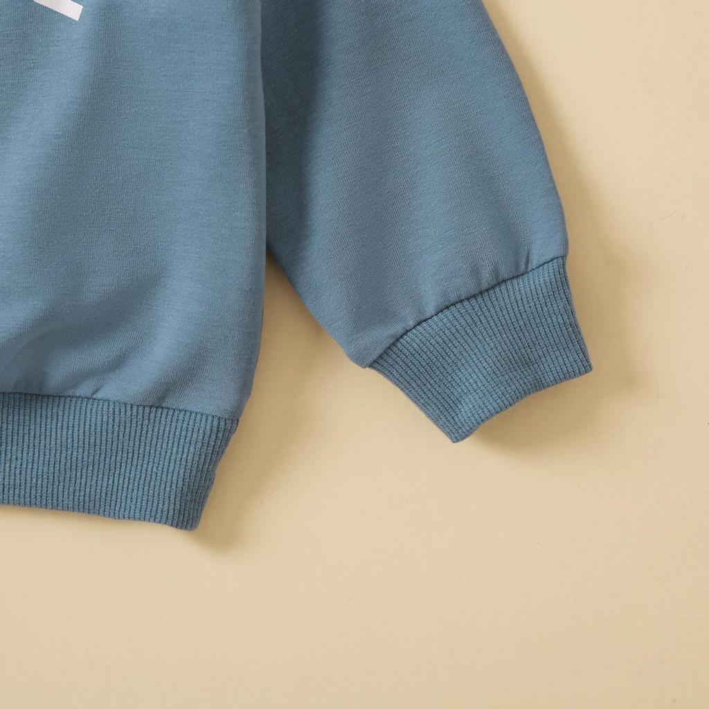 Комплект из двух предметов для малышей: топ с круглым вырезом и принтом букв и однотонные длинные брюки, многоцветный.