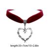 Готическое колье-чокер из мягкого бархата с колючей проволокой и шипами в форме сердца, эстетичное колье, модные украшения, подарки для женщин