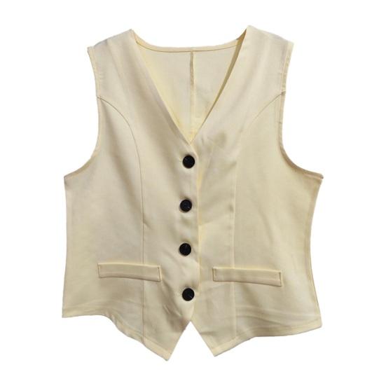 Women's Summer 2 Piece Outfits Sleeveless Button Down Blazer Vest Shorts Matching Set Casual