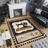 Винтажный дизайн швейной машины Ковер с рисунком Нескользящий фланелевый ковер для дома, офиса, гостиной, спальни, декор, напольный коврик