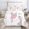 Cartoon Ballet Girl 3D Printed Bedding Set Duvet Covers Pillowcases Comforter Bedding Set Bedclothes Duvet Cover