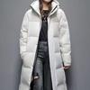 Мужская стеганая куртка в стиле колледжа, длинная толстая зимняя куртка, стеганая куртка с капюшоном
