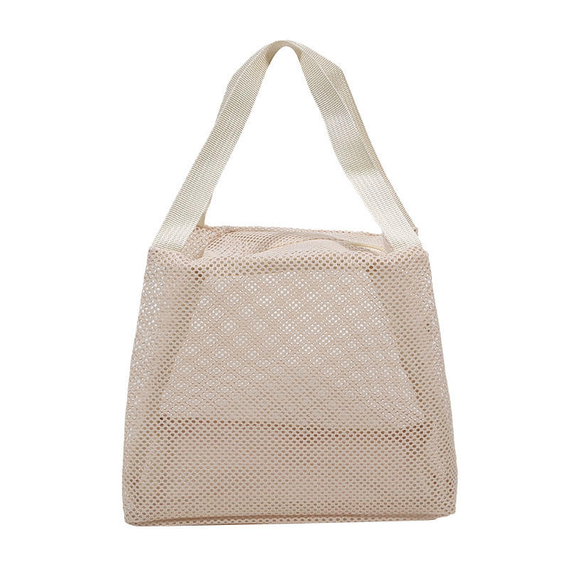 Zip Mesh Beach Swimming Tote Travel Toiletry Storage Bag Bathing Wash Handbag