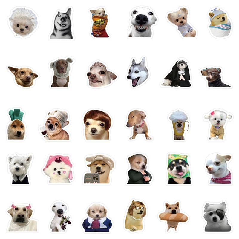 60pcs Emoji Dog Waterproof Graffiti Stickers Notebook Water Bottles Cases Phone