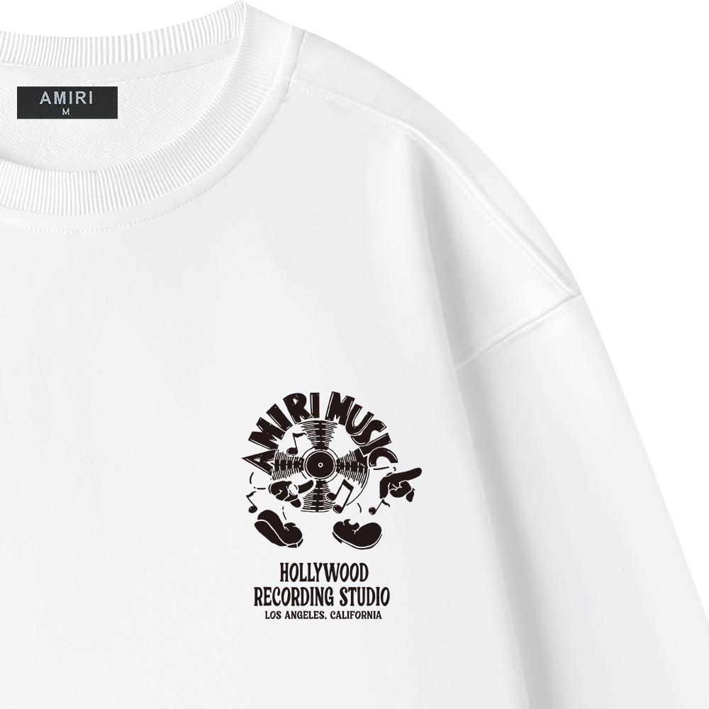 Унисекс толстовка Amiri с круглым вырезом - Модный принт с буквами, Осенне-зимний стиль.