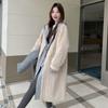 Women's New Fake Two-piece Hooded Long Loose Mink Velvet Fur Coat