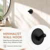 4 PCS Silver Black Stainless Steel Hook Stainless Steel Towel Hook Adhesive Hook  Bathroom Kitchen