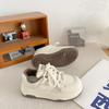K820 thick-soled round-headed bread shoes women's Hong Kong style retro chic2024 new popular little white shoes Japanese board shoes