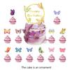 Butterfly Cake Toppers Set Party Supplies Hanging Swirls Colorful Banners Paper Texture for Creative Butterfly Dessert